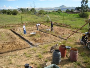 Pouring the cement foundation
