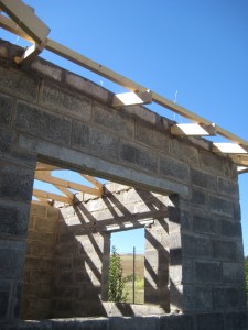 Cementing the frame to the house